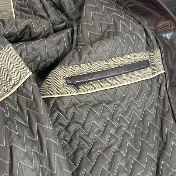 Wilsons Leather Pelle Studio Button Front Brown Jacket Size L - Picture 10 of 14